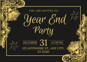 Mẫu thư mời Year End Party độc đáo 