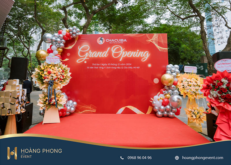 trang trí backdrop khai trương trọn gói Hà Nội