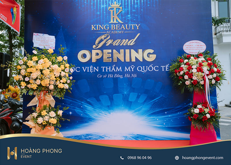 thiết kế backdrop khai trương