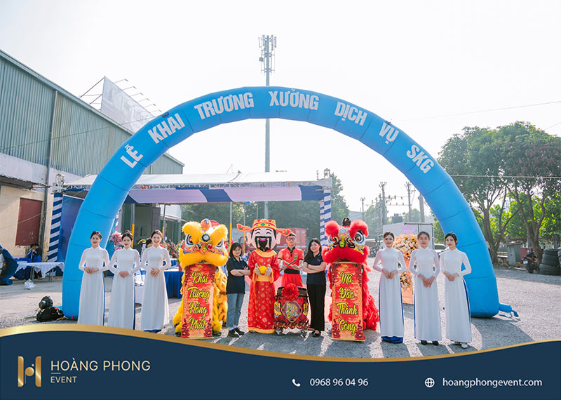 dịch vụ thi công backdrop khai trương