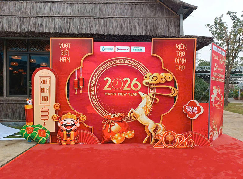 top backdrop tiệc tất niên đẹp