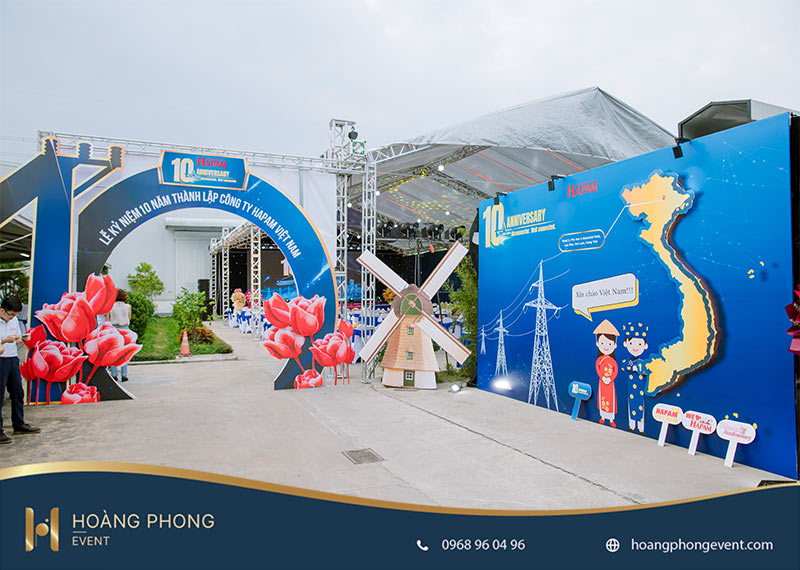 mẫu thiết kế backdrop kỷ niệm thành lập công ty