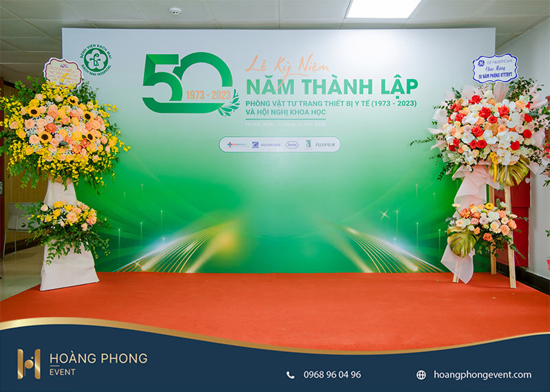 mẫu backdrop kỷ niệm thành lập công ty hiện đại